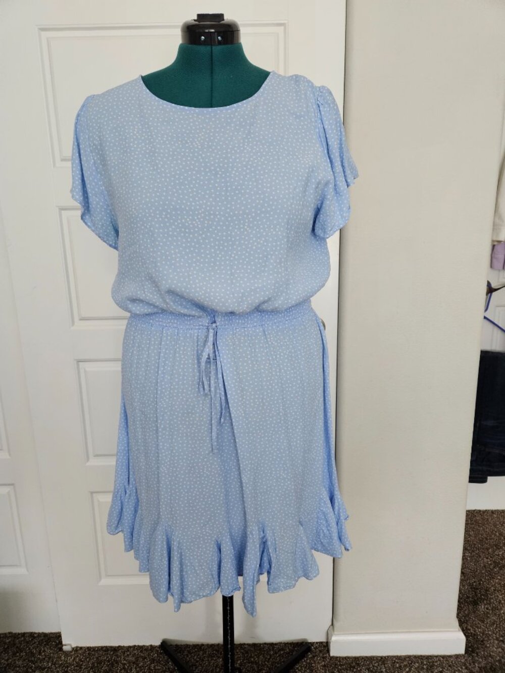Loft Dress XL Blue and white